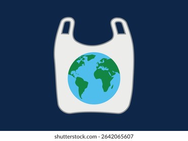 Plastic bag with planet Earth
