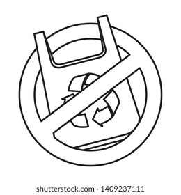 plastic bag with recycle arrows and denied symbol