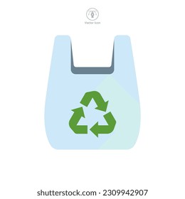 plastic bag with recycle sign Icon symbol template for graphic and web design collection logo vector illustration