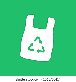 Plastic bag with recycle sign. Vector illustration
