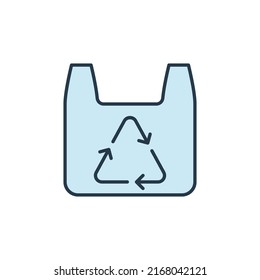 Vector de reciclado de bolsitas de plástico Icono de diseño o elemento de reciclado