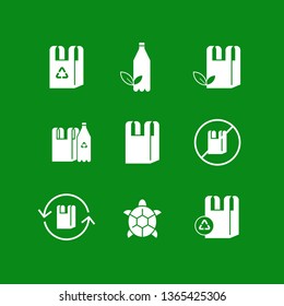 Plastic Bag Sea Ocean River Water Pollution Problem Icon Set	
