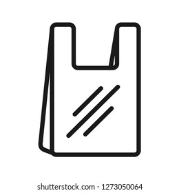 Plastic bag. Simple line icon. Isolate on white background. Vector.