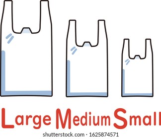 Plastic bag size comparison　Illustration
