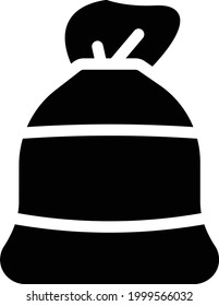 plastic bag vector glyph flat icon