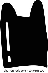 plastic bag vector glyph flat icon