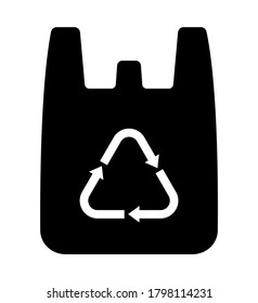 Plastic bag vector icon illustration / ecology symbol