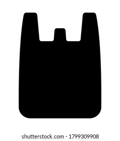 Ilustración de icono del vector de bolsa plástica / símbolo de ecología