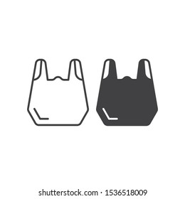 Plastic bag. Vector icon template