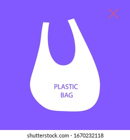 Plastikbeutel-Vektorillustration auf blauem Hintergrund. Nullabfallkonzept
