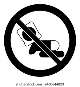 Plastic bag warning sign icon, danger of suffocation. To avoid the danger of suffocation, keep away from babies and children, vector illustration.