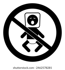 Plastic bag warning sign icon, danger of suffocation. To avoid the danger of suffocation, keep away from babies and children, vector illustration.