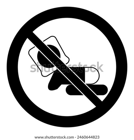 Plastic bag warning sign icon, danger of suffocation. To avoid the danger of suffocation, keep away from babies and children, vector illustration.