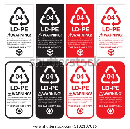 Plastic Bag Warning Sticker with Low-density polyethylene Sign LD-PE 04, Vector EPS 10