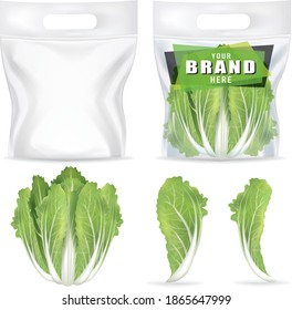 
Plastic bags to contain fresh Chinese cabbage.illustration vector