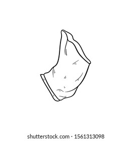 plastic bags doodle icon vector hand drawing 
