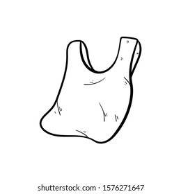 plastic bags doodle icon vector hand drawing 