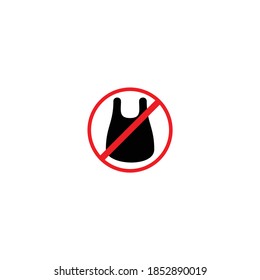 Plastic bags prohibition logo