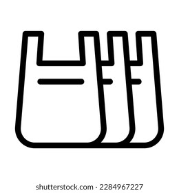 Diseño de iconos de línea de vectores de bolsas plásticas