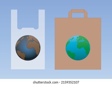 Plastic bags vs paper bags for the sustainability of planet Earth