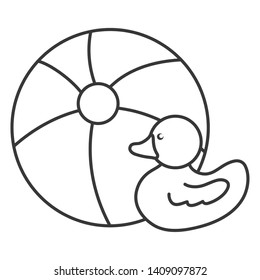 plastic balloon and ducky toys