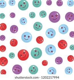 plastic balls with happy faces pattern