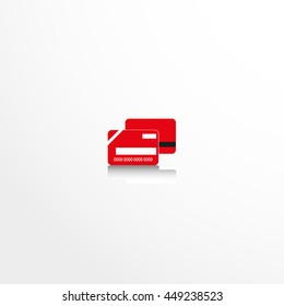 Plastic bank cards. Vector icon.