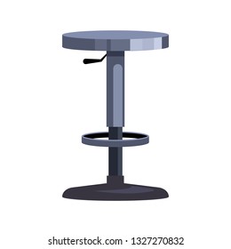 Plastic bar chair flat icon. Adjustable chair, modern stool, cafe. Chairs concept. Vector illustration can be used for topics like furniture, store catalogue, entertainment