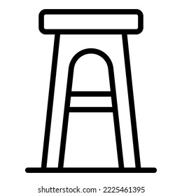 Plastic bar stool icon outline vector. Retro cafe. Bistro table