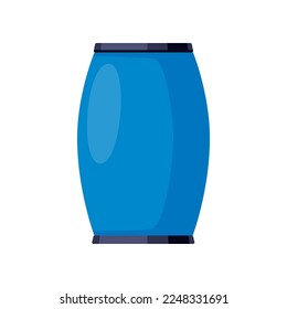 Plastic barrel for chemicals or alcohol vector illustration. Container for beer, fuel or oil isolated on white background. Cargo, alcohol, storage concept