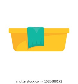 Plastic basin icon. Flat illustration of plastic basin vector icon for web design