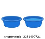 Plastic basin on white background.