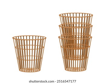 Plastic basket on white background.