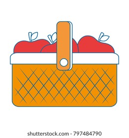 Plastic Basket Picnic Apples Stock Vector (Royalty Free) 797484790 ...