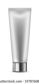 Plastic beauty container for shampoo, hair conditioner or gel. Cream, lotion, milk, balsam in tube vector illustration. Mock up template packaging of cosmetic product on white background.