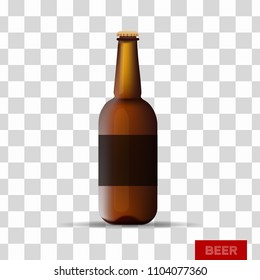 Plastic beer Bottle on transparent background for banners