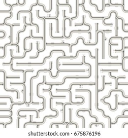 Plastic beige color pipe system realistic seamless pattern. And also includes EPS 10 vector