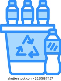 Ícone de caixa de plástico Ilustração do vetor de cor azul