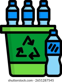 Ícone de caixa de plástico Ilustração de vetor de cor linear