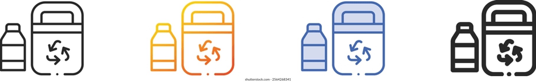 plastic bin icon.Thin Linear, Gradient, Blue Stroke and bold Style Design Isolated On White Background