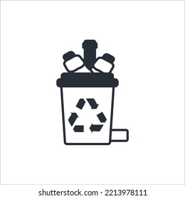 plastic bin thin line icons. Vector illustration isolated on white. Editable stroke