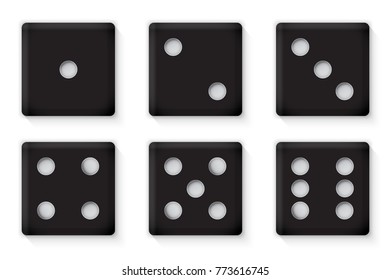 Plastic Black Dices for Casino Vector Illustration EPS10 