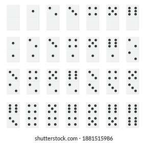 Plastic Black Realistic Domino Vector Illustration