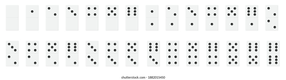 Plastic Black Realistic Domino Vector Illustration