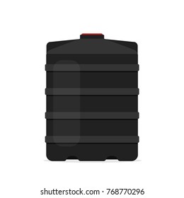 Plastic black water tank storage icon. Clipart image isolated on white background
