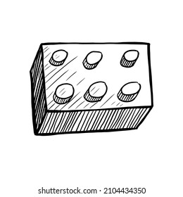 Plastic block doodle vector illustration of children toy