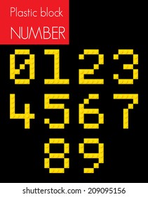 plastic block numbers collection, Vector graphic