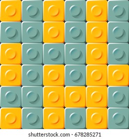 Plastic blocks background. Vector image.