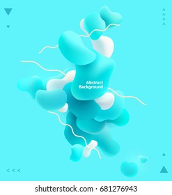 Plastic blue shapes. Abstract background Plastic blue shapes. Abstract background