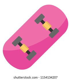 
Plastic board with four wheels showcasing skateboard icon
